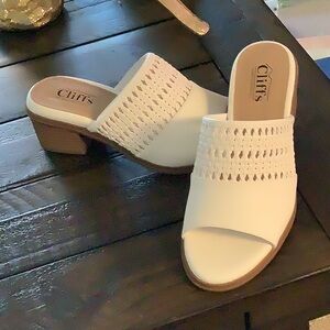 Women's White Mules